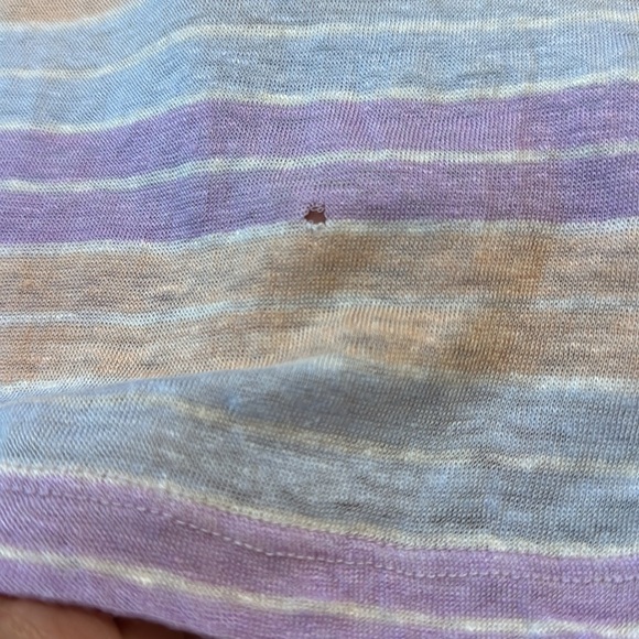 Veronica Beard pastel striped Benji Scoop Neck linen t-shirt NWT womens Small - Picture 2 of 2